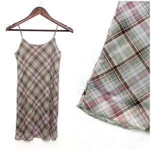 Colorful Planet Plaid Mini Dress Girl 14 Pink Green Lizzie Mcguire Preppy Summer